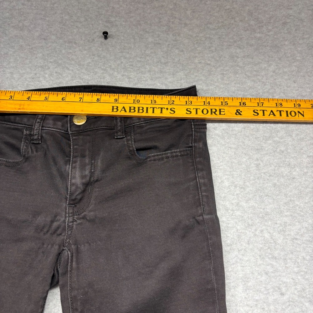 American Eagle Super Super Stretch Jegging Black Jeans 4 Short Low Rise Skinny - Picture 5 of 7